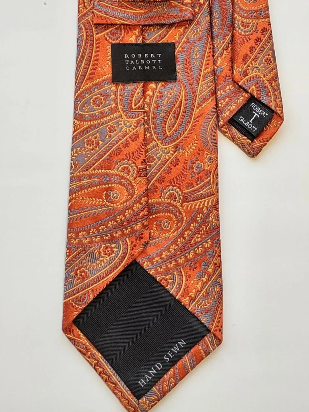 Vintage Robert Talbott Carmel Silk Neck Tie USA Made Paisley Jacquard  59